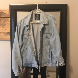 Vintage Heavy Construction Light-Wash Denim Jacket